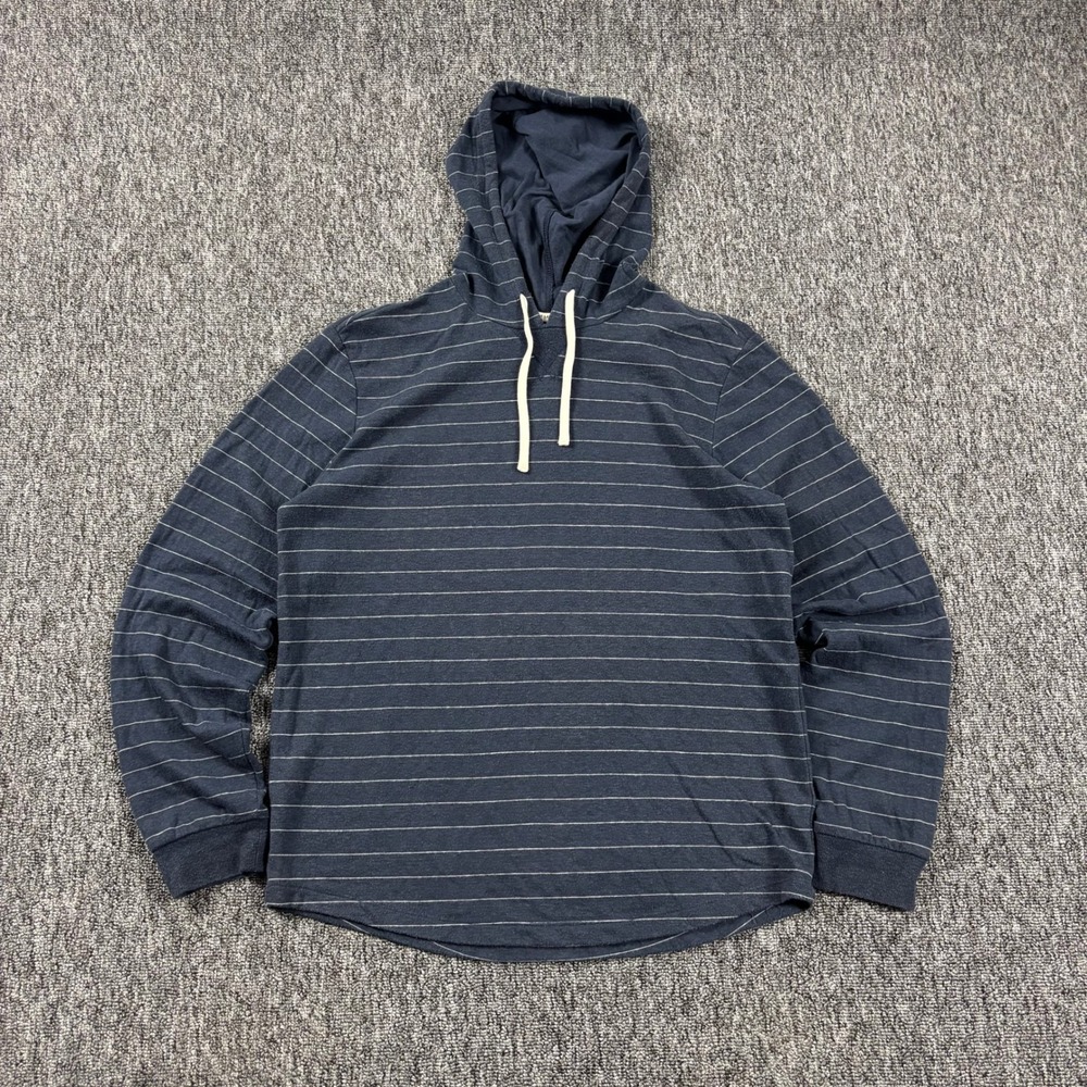 Marine Layer Coastal Hoodie Navy Blue Striped Medium Soft Sustainable